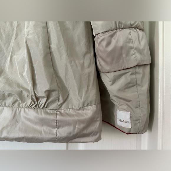 ‘S MAX MARA Reversible Red / Beige Down Hooded Jacket sz 6 Small - Picture 9 of 10